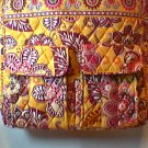 Vera Bradley Tall Zip Tote laptop commuter diaper shoulder pocket Tote Bali Gold Retired NWT