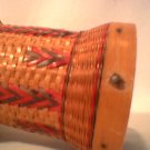 Wicker covered thermos Vintage Handwoven Mint basket eastern europe?