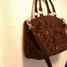 Vera Bradley Tie Front Satchel  crossbody purse handbag Microfiber Espresso  NWT Retired