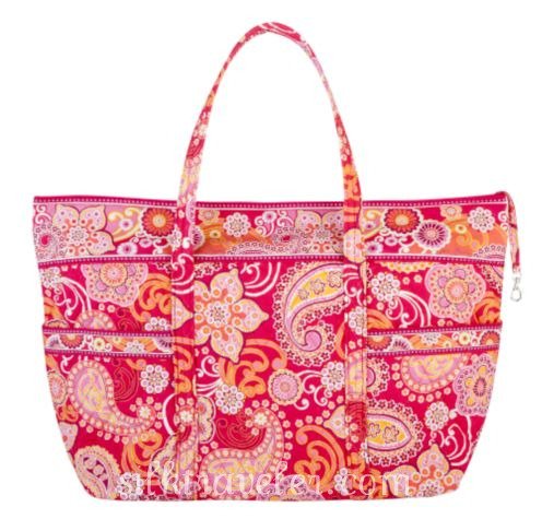 Vera Bradley Super Tote Rasberry Fizz XL • NWT Retired beachbag weekend ...