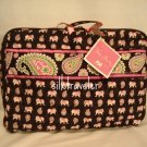 Vera Bradley Little Travel Case Pink Elephants • game tech craft case tote  retired VHTF NWT