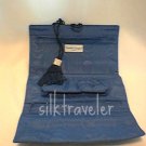blue Moire Travel roll-up Case Crabtree & Evelyn - weekend, jewelry, holds 4 travel items