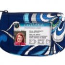 Vera Bradley Clip Zip ID Case Mediterranean Blue  coin purse tech card pda wallet  NWT Retired