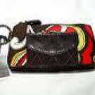 Vera Bradley Patchwork Coin Espresso Puccini wallet zip ID card tech case NWT  Retired