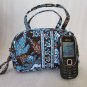 Vera Bradley Katie cosmetic bag Java Blue  travel makeup case  girls purse - Retired HTF NWT