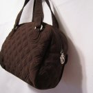 Vera Bradley Little Bowler handbag Espresso microfiber  Retired  satchel purse