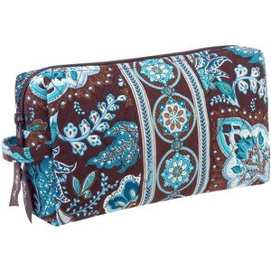 Vera Bradley Medium Cosmetic case make-up bag Java Blue Retired NWT