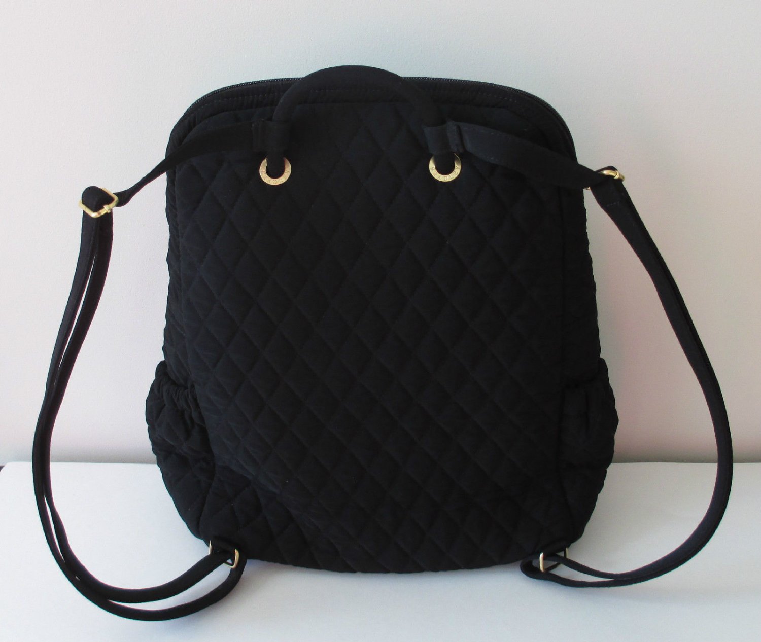 vera bradley black microfiber backpack