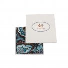 Baekgaard Pocket Square in Java Blue 100% Silk  Vera Bradley purse tie, formal wear Retired NIB