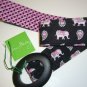 Vera Bradley Reversible Belt  tortoise buckle Pink Elephants Retired NWT