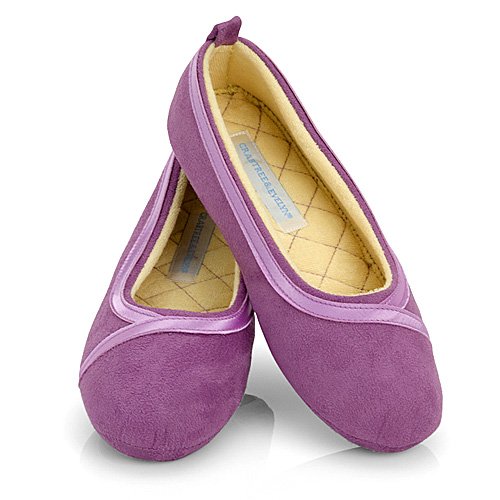 Crabtree Evelyn Amelia Ballerina Slippers  Lilac 9-10 L NWT Retired elegant  bedroom house slippers