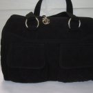Vera Bradley Cargo Satchel Bag  purse handbag Black microfiber  Retired