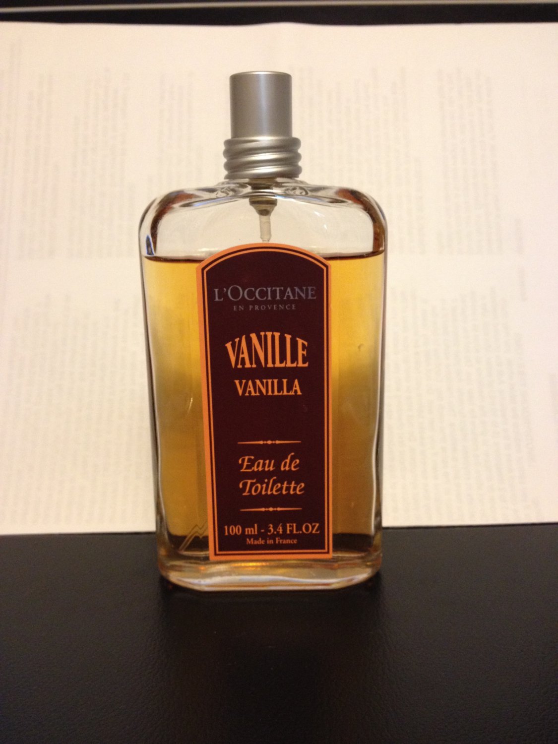 L'Occitane en Provence Vanille Discontinued Eau de Toilette 3.4 fl oz