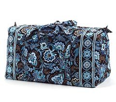 Vera Bradley Large Duffel  Java Blue overnight  carryon weekend Retired very rare NWT satchel