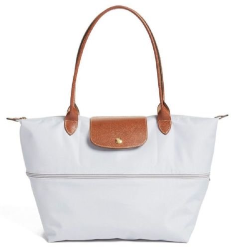 Longchamp Le Pliage Expandable large Tote • Pearl Grey nylon leather ...