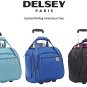 Delsey Quilted Overnighter rolling underseat wheeled tote Teal blue aqua