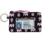 Vera Bradley Zip ID Case Pink Elephants credit business card holder tech PDA coin purse Retired