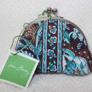 Vera Bradley Java Blue Double Kiss Coin purse  • NWT Retired ziplock small clutch