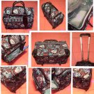 Vera Bradley Rolling Tote 17" Java Blue wheeled luggage carry on Retired