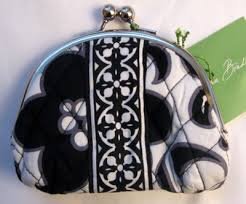 Vera Bradley Double Kiss Lock COIN PURSE Wallet Night & Day Black White  Silver - $23 - From Beautiful