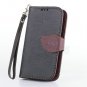 iPhone 4g 4 4S Leather leaf Case flip stand wallet CC holder wrist strap Black Brown nib