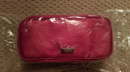 Tumi travel cosmetic toiletry tech pouch flight accessory  RED