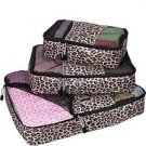 eBags Packing Cubes 3Pc Set Leopard assorted size travel packing accessory brown black