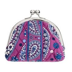 Vera Bradley Double Kiss Boysenberry Retired NWT  small coin cosmetic makeup pda pouch purse