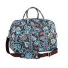 Vera Bradley Grand Traveler Java Blue satchel carry-on original pattern weekender Retired