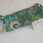 Vera Bradley Small Bow Cosmetic PEACOCK makeup bag travel case brush and pencil • NWT Retired