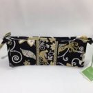 Vera Bradley Small Bow Cosmetic travel makeup case Yellow Bird brush and pencil • Retired nwot