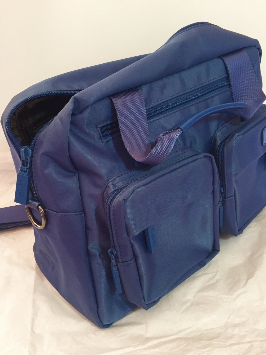 Lipault Paris Original Plume 19" Weekend Bag Blue overnight 24-hr trolley sleeve carry-on