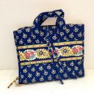 Vera Bradley Hanging Travel Organizer in Maison Blue vintage tri-fold makeup toiletry case