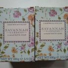 Crabtree Evelyn Bath Soap X2 Savannah Gardens • Two 3.5 oz Boxed Bar DISC Rare