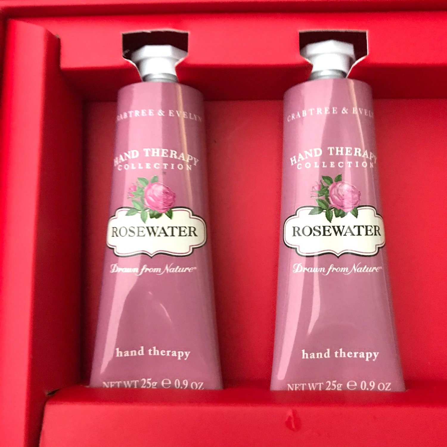 Crabtree Evelyn Hand Therapy X2 Rosewater purse travel Size 0.9 oz/25g ml tubes