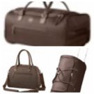 Travelsmith TSO Carry-on Duffel Rolling Case + Satchel Boarding Tote luggage packing case BROWN