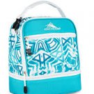 High Sierra Stacked Compartment Lunch Bag tote aqua turquoise blue white