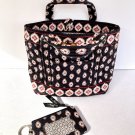 Vera Bradley Small Toggle Tote + Zip ID Coin Purse Classic Black vintage pattern 2 Pcs Vera Bradley Small Toggle Tote + Zip ID Coin Purse Classic Black vintage pattern 2 Pcs