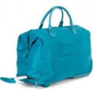 Lipault Lady Plume 2 Wheeled 20" Satchel Aqua Blue rolling tote carry-on Discontinued lightweight