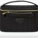 Aimee Kestenberg Adele 2Pc Black Quilt with Gold hardware Cosmetic set   NWT