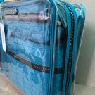 Aimee Kestenberg Ivy 4 Pc python quilted travel cosmetic toiletry set  Rare Teal blue