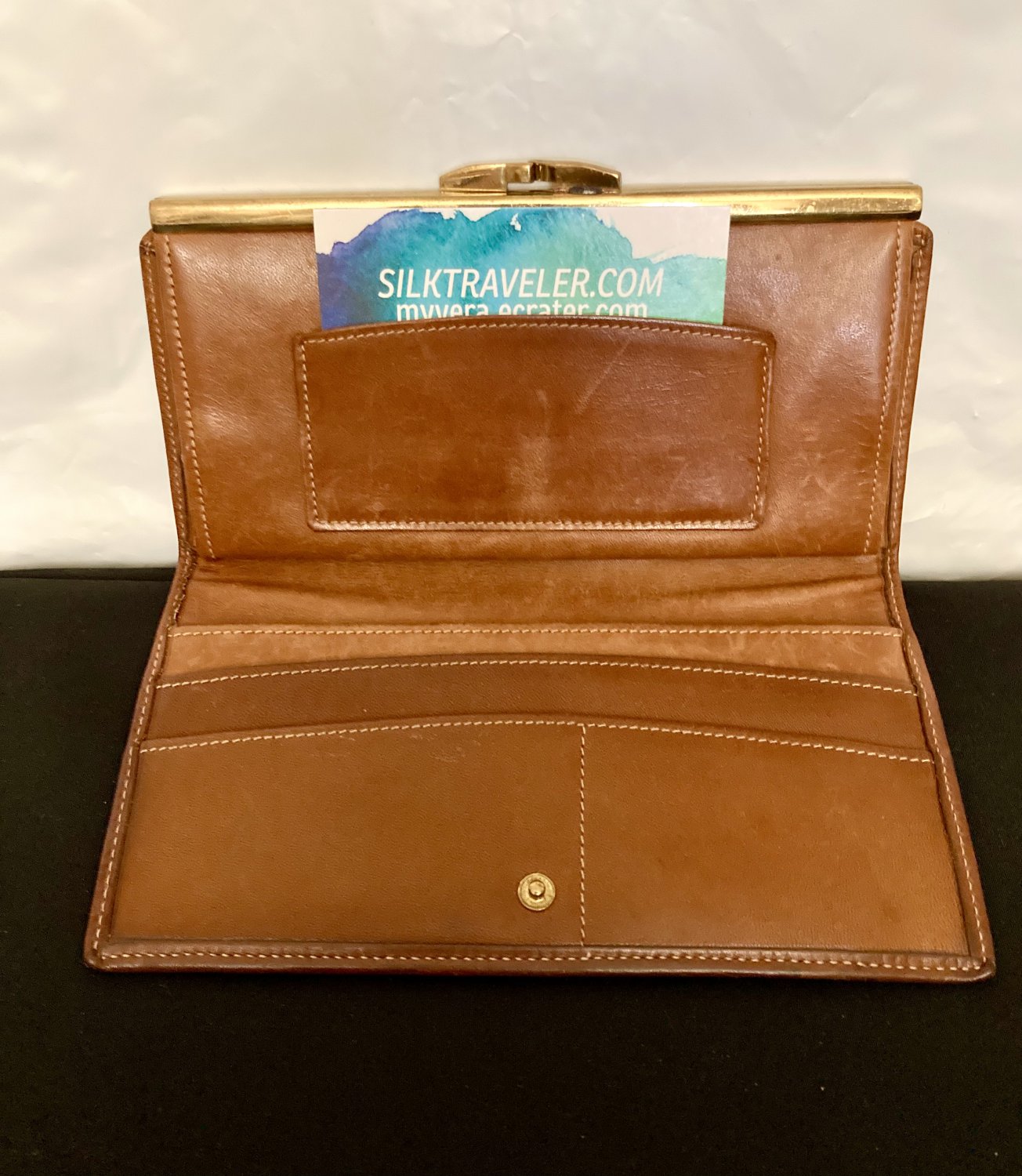 Ghurka Wallet canvas leather Vintage Marley Hodgson  Original Leather brass clasp