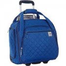 Delsey Paris Quilted Rolling wheeled tote BLUE royal marine overnighter carryon. underseater