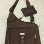 Baggallini crossbody shoulder bag Espresso brown . Attached zip pouch. Lie flat slim profile nylon