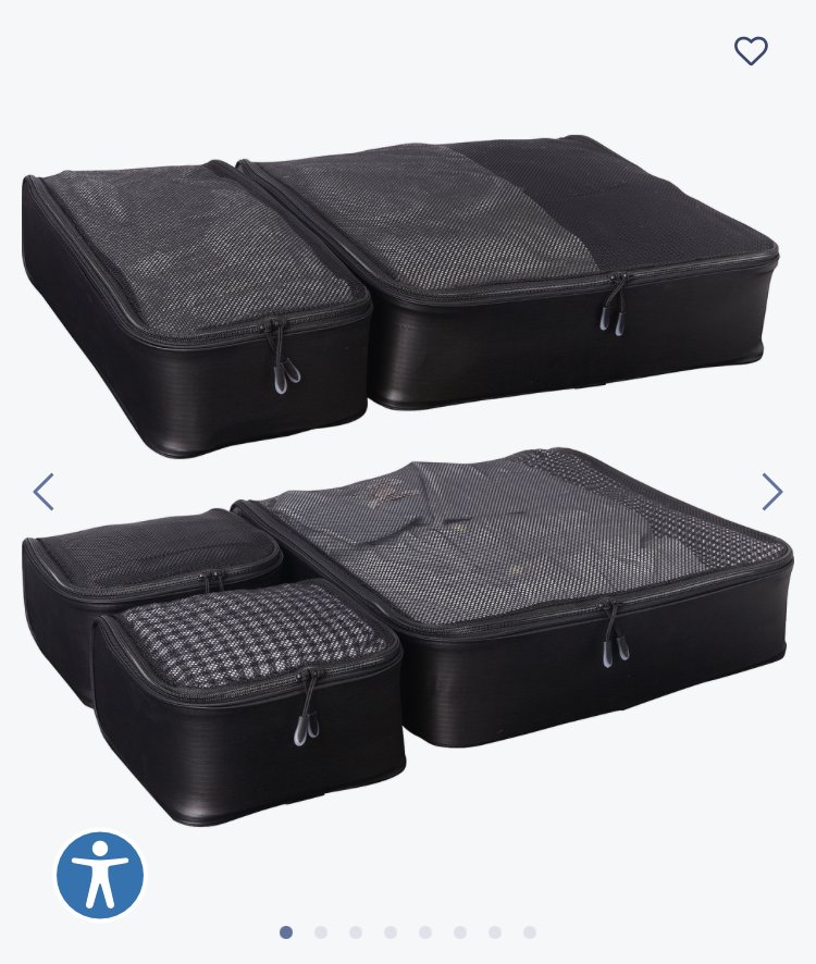 EBags Ultralight Packing Cubes Super Packer 5Pc Set Black