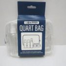 Flight 001 Clear Quart travel bag TSA zip case with bottles and jars F001