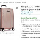 eBags hard case Carry On Spinner 21" expandable mint condition EXO Rose Gold eBags hard case Carry On Spinner 21" expandable mint condition EXO Rose Gold