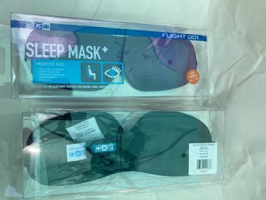 F001 Sleep Mask molded contour eye Blue lash friendly earplugs Flight 001 travel accessory Teal blue