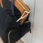 Jemma Birdie 43 Black Tan trim Gym Office Weekend Overnight Cosmetic Case Tote Italy
