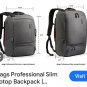 eBags Pro Slim Laptop Backpack BLACK hideaway straps, side carry NWT 18.50 x 12.75 x 7.50